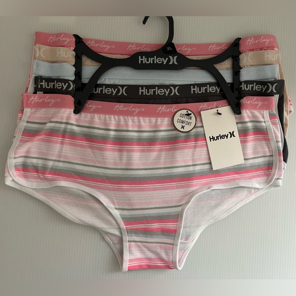 Hurley Tag Free 95% Fine Cotton 5pc Underwear Set